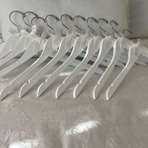 Set of 10 Bridal Hangers with Custom Bows